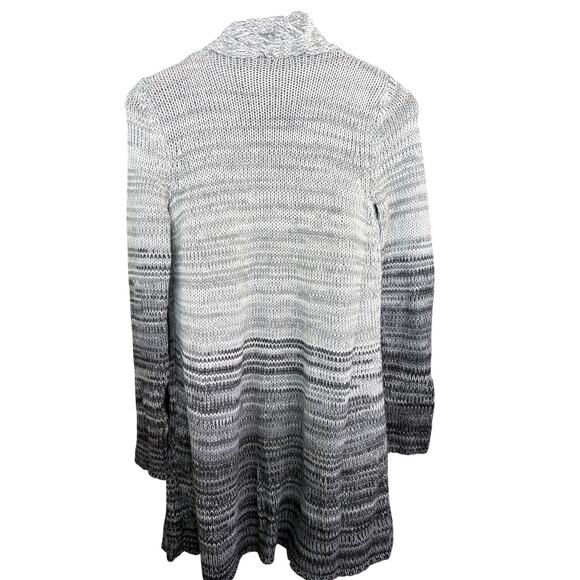 Calypso St. Barth Alpaca Chandana Cardigan XS Gray White Braid Sweater Melange - Picture 2 of 6